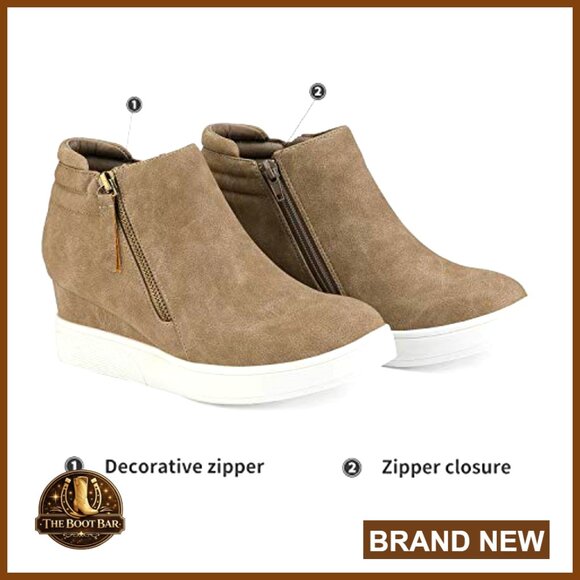 Platform Wedge Sneaker Ankle Booties with Zipper Closure - Picture 4 of 7